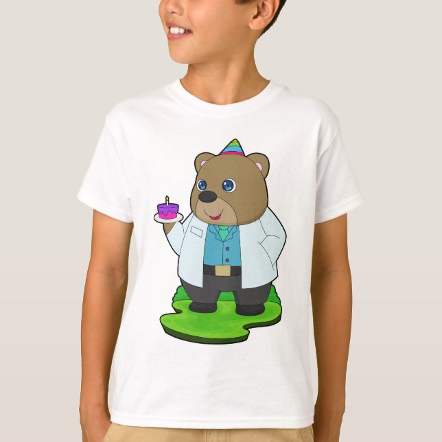 Bear Birthday Doctor T Shirt (Framsida)