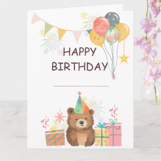 Bear Birthday Kort