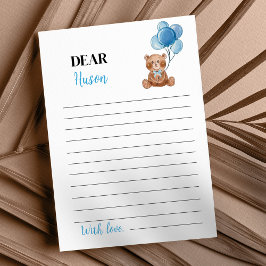 Bear Birthday Time Capsule Message Card Tack Kort