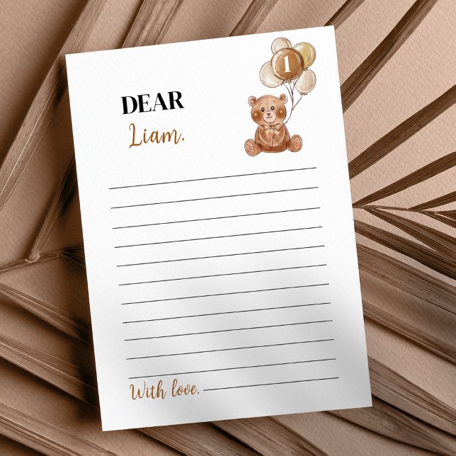 Bear Birthday Time Capsule Message Card Tack Kort (Skapare uppladdad)