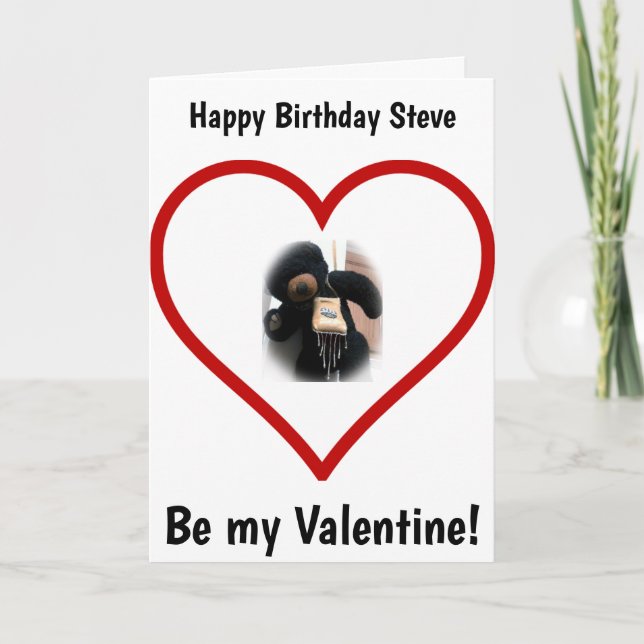 Bear Birthday Valentine Greeting Card Tack Kort (Framsida)