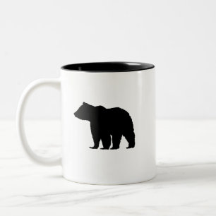 Bear Black Silhouette Mountain Living Två-Tonad Mugg