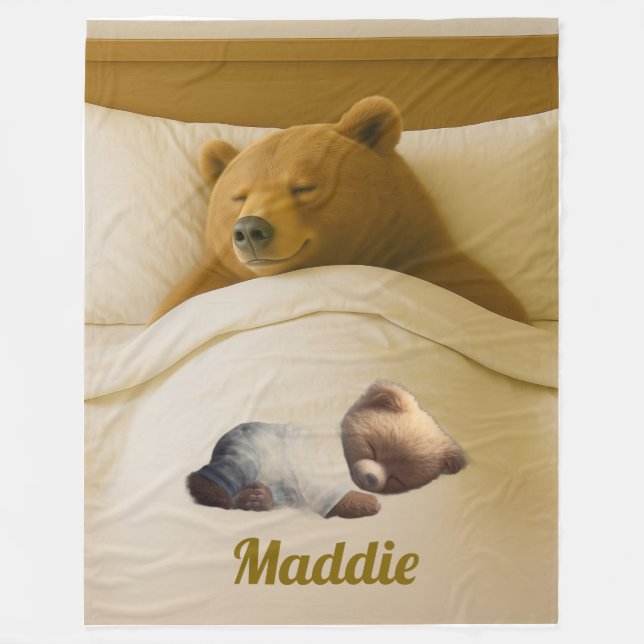 Bear Blanket för kute-Personlig Fleecefilt (Framsidan)