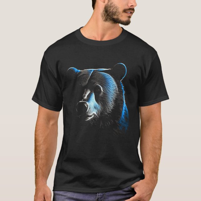 Bear Blue - Art Wild Animal Forest Animals Bear T Shirt (Framsida)