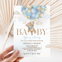 Bear Blue Boy Baby Shower