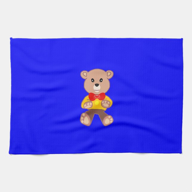 Bear Blue Kitchen Towers Kökshandduk (Horisontell)