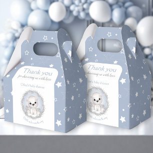 Bear Blue Winter Boy Shower för ljus Polar Presentaskar