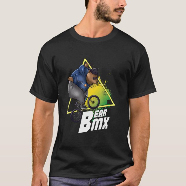 Bear Bmx Extreme Cycling Stunts Cycle Cyclist Bm T Shirt (Framsida)