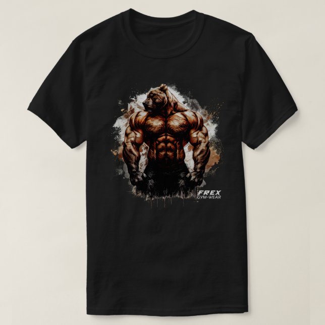 Bear Bodybuilding Fitness Gym Wear T Shirt (Design framsida)