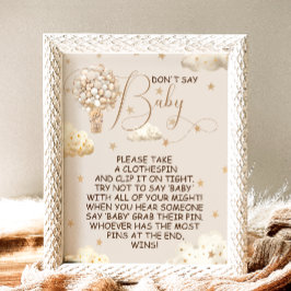 Bear Boho-bubblor säger inte Baby-spelsignatur Poster
