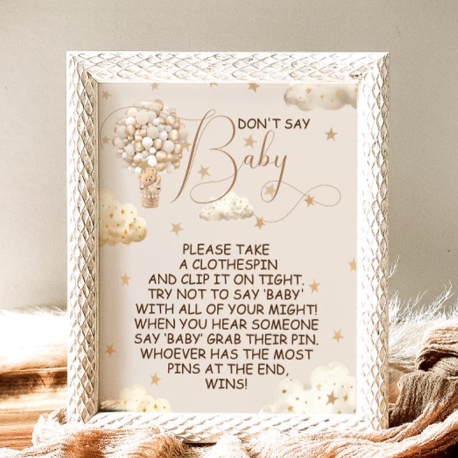 Bear Boho-bubblor säger inte Baby-spelsignatur Poster (Skapare uppladdad)