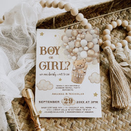 Bear Boho Gender Reveal Neutralt Inbjudningar
