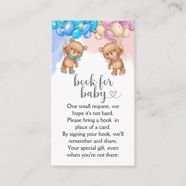 Bear Bokar för Baby-kort Tilläggskort (Framsida)