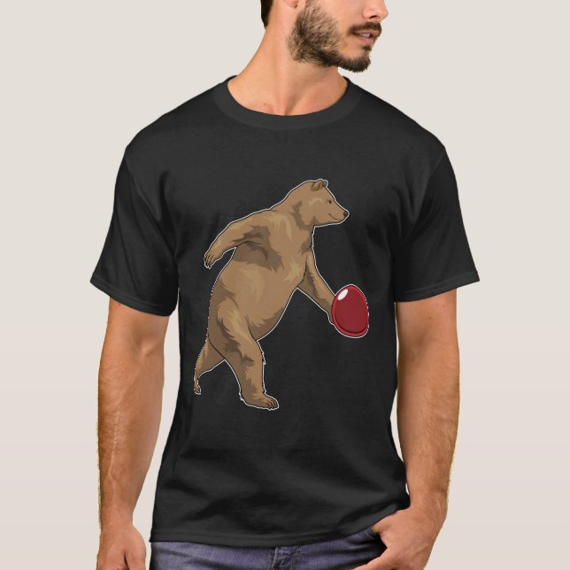 Bear Bowling Bowling ball T Shirt (Framsida)