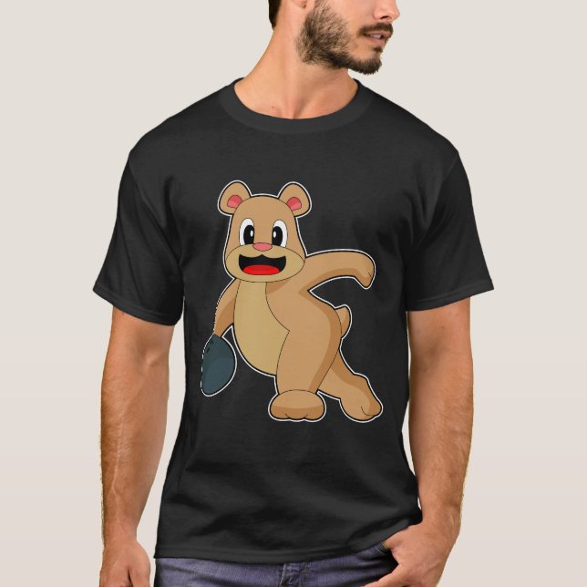 Bear Bowling Bowling ball T Shirt (Framsida)