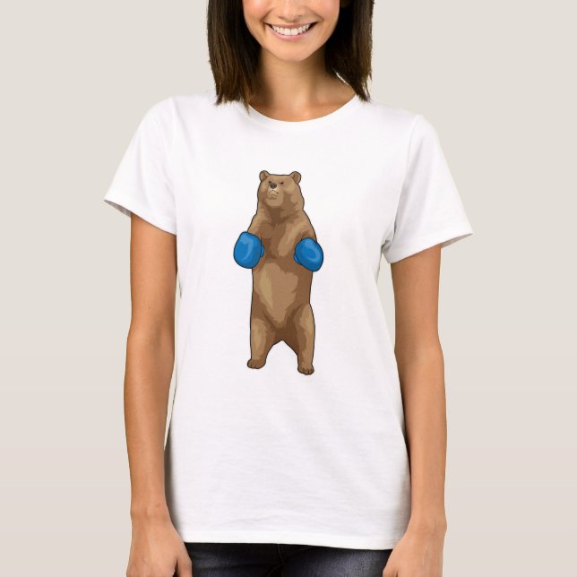 Bear Boxer Boxing handskar T Shirt (Framsida)