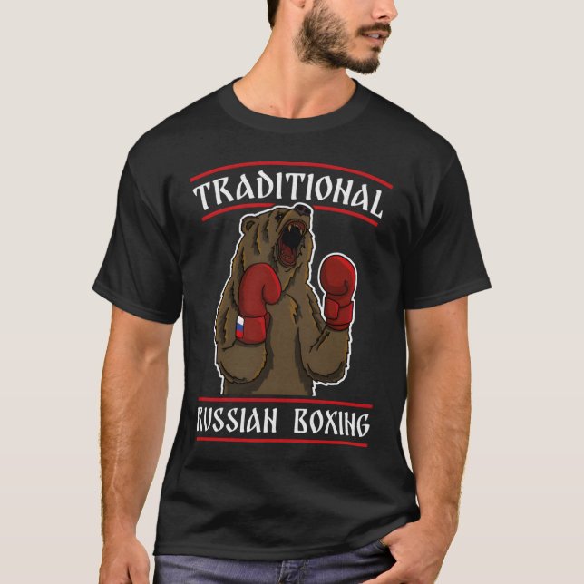 Bear Boxes Ryssland Ussr Propaganda Say T Shirt (Framsida)