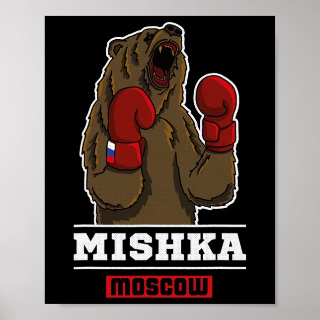 Bear Boxing Russia Ussr Propaganda Say Poster (Framsidan)