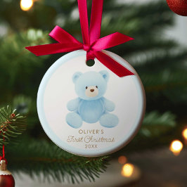 Bear Boy First-julfoto Ornament