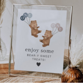 Bear Boy Girl Twillingars - 1st Birthday - Treats Poster