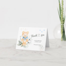 Bear Boy Shower-Tack-mappat anteckningskort