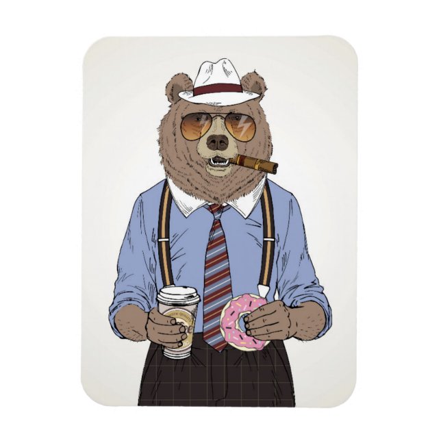 Bear Breakfast Magnet (Vertikal)
