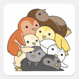 Bear Brotherown Flagga Pride Lgbtq Cute Penguin Fyrkantigt Klistermärke