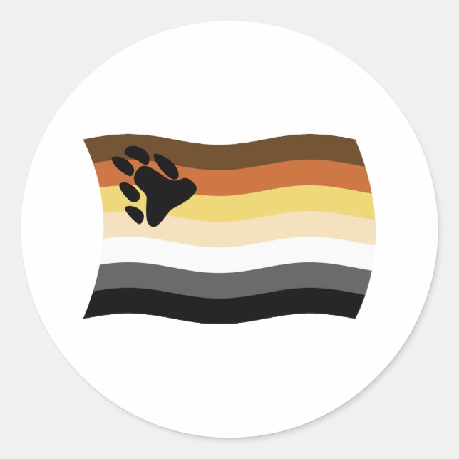 Bear Brotherown Flagga Sticker Runt Klistermärke (Framsida)