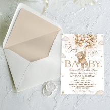 Bear Brown Gender Neutral Baby Shower