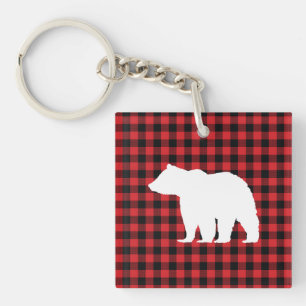 Bear Buffalo Check Mönster Acrylic Keychain