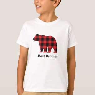 Bear Buffalo Check Mönster Silhouette Kids T Shirt