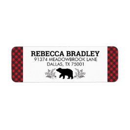 Bear Buffalo Play Lumberjack-adressetikett Returadress Etikett