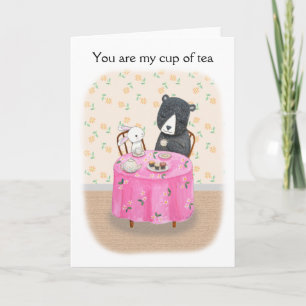 Bear & Bunny Cute I kärlek du Alla hjärtans dag Kort