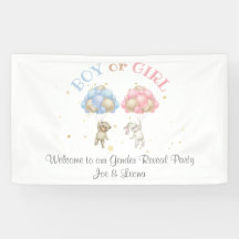 Bear & Bunny Gender Reveal Party-tecken