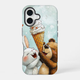 Bear Bunny Ice Cream Delight Cute Anime Telefon Ca