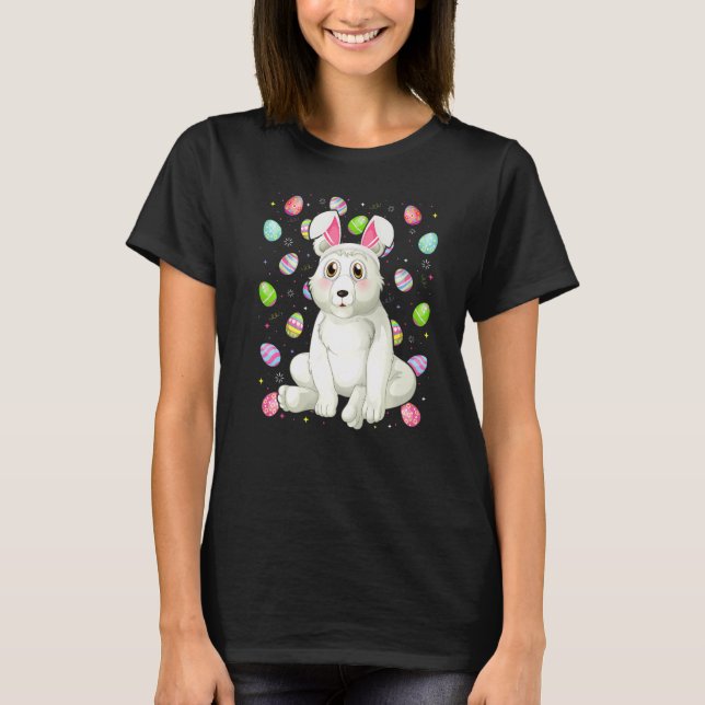 Bear Bunny Påskägg Funny Polar Bear Påsk Sol T Shirt (Framsida)