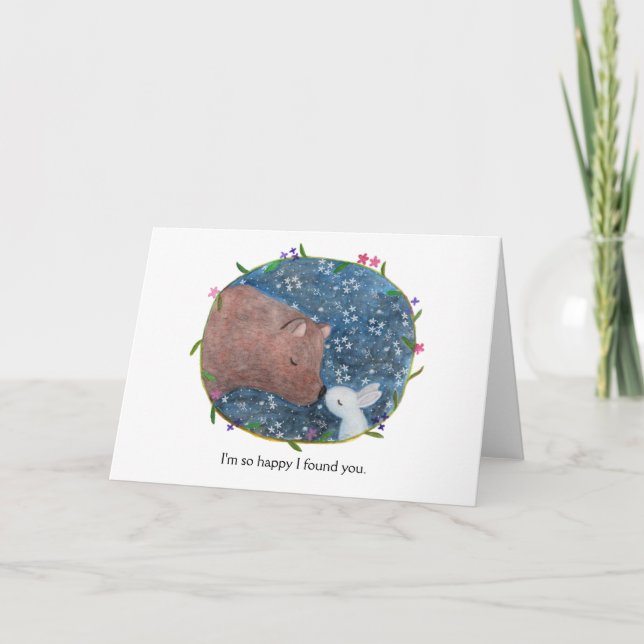 Bear Bunny Romantic I kärlek du Alla hjärtans dag Kort (Framsida)