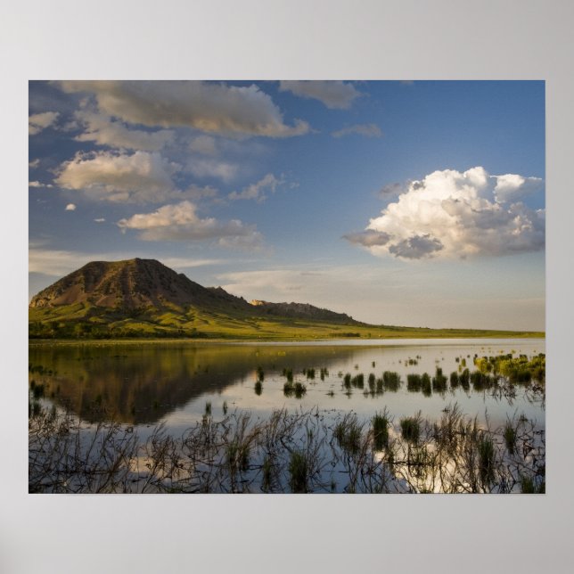 Bear Butte reflekterar i Bear Butte Sjö nära Poster (Framsidan)
