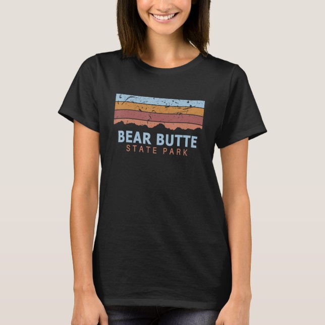 Bear Butte State Park South Dakota Retro Coola T Shirt (Framsida)