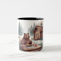 Bear Camping and Eating Mugg