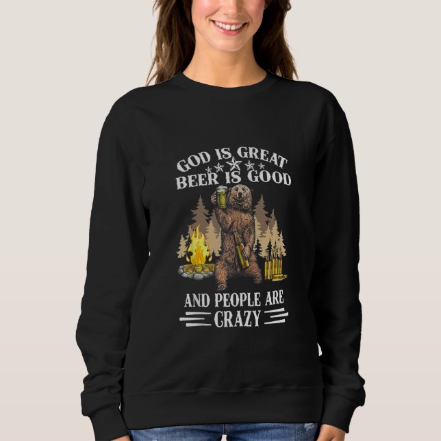 Bear Camping God är Underbart öl är Bra och folk T Shirt (Framsida)