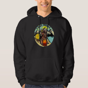 Bear Camping I Hate People Tonåring Hoodie