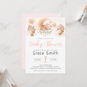 Bear Cloud Baby Shower-inbjudan Inbjudningar