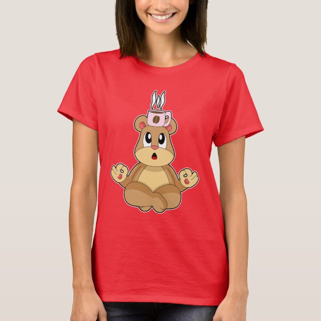Bear Coffee Kopp T Shirt (Framsida)