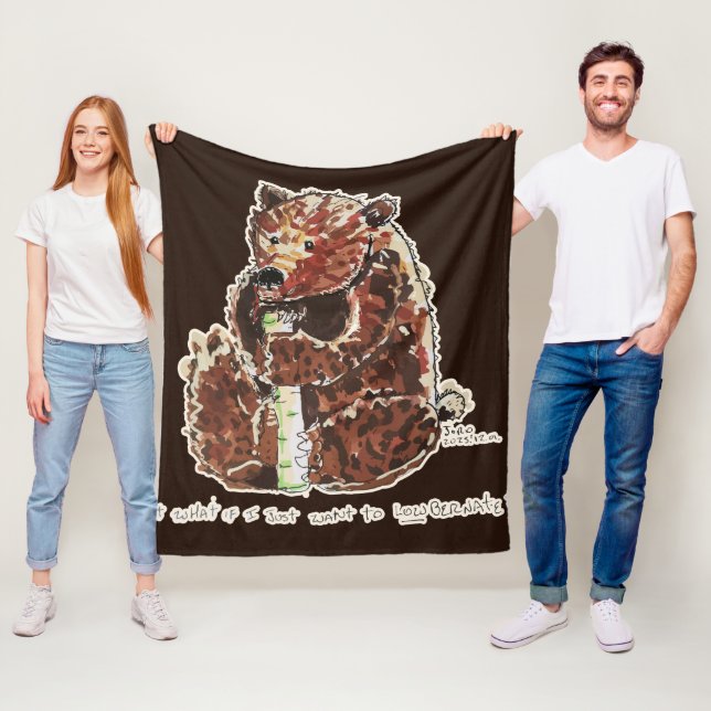 Bear Contemplates Hibernation Fleecefilt (På plats)