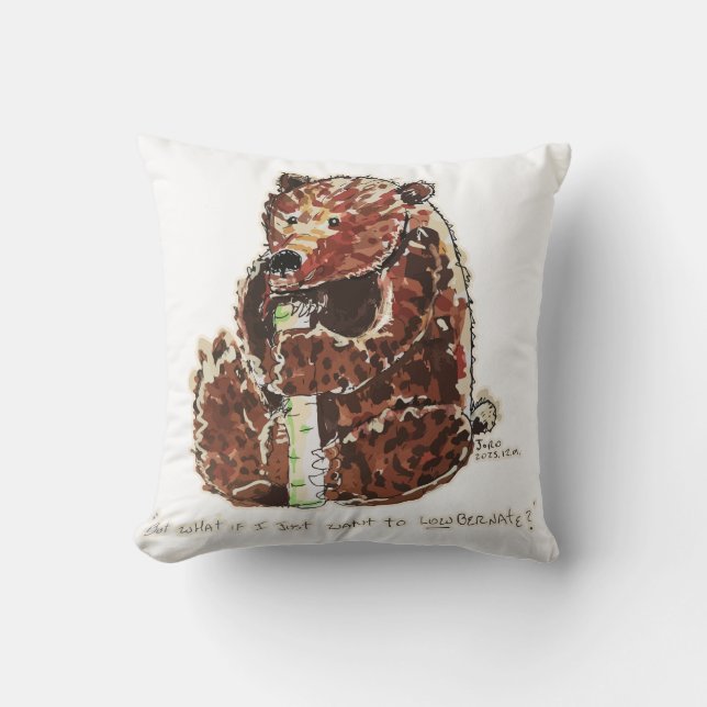 Bear Contemplates Hibernation Kudde (Framsida)