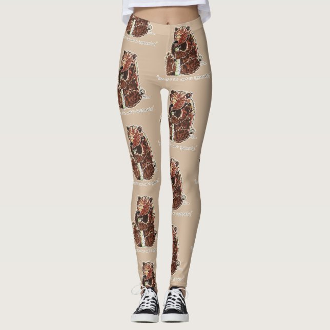 Bear Contemplates Hibernation Leggings (Framsida)