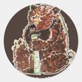 Bear Contemplates Hibernation Runt Klistermärke