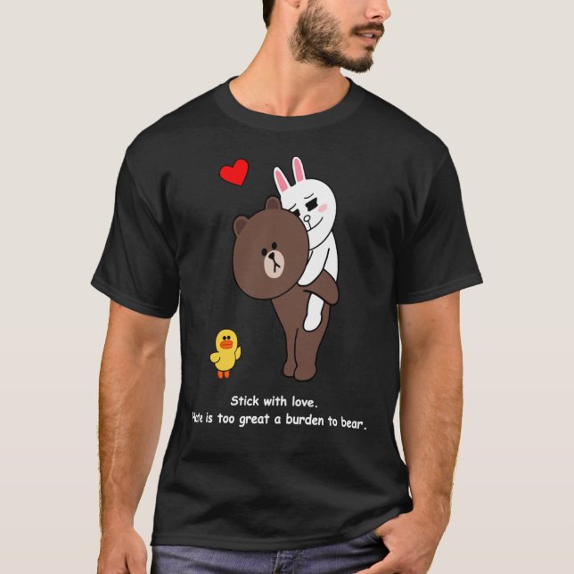 Bear Cony Bunny-kanin som håller fast vid Kärlek   T Shirt (Framsida)