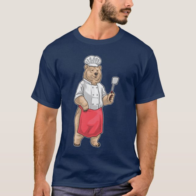 Bear Cook Spatula Cooking T Shirt (Framsida)